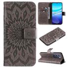 For vivo V40 SE 5G / Y100 IDN Embossed Sunflower Pattern Flip Leather Phone Case(Grey) - 1