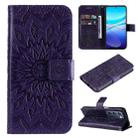 For vivo Y200e 5G Global / V30 Lite India Embossed Sunflower Pattern Flip Leather Phone Case(Purple) - 1