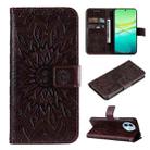 For vivo Y38 / Y200i / T3x Global Embossed Sunflower Pattern Flip Leather Phone Case(Brown) - 1