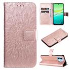 For vivo Y38 / Y200i / T3x Global Embossed Sunflower Pattern Flip Leather Phone Case(Rose Gold) - 1