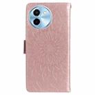 For vivo Y38 / Y200i / T3x Global Embossed Sunflower Pattern Flip Leather Phone Case(Rose Gold) - 3