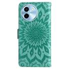 For vivo Y38 / Y200i / T3x Global Embossed Sunflower Pattern Flip Leather Phone Case(Green) - 3