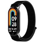 For Xiaomi Mi Band 8 / 8 NFC Nylon Loop Hook and Loop Fastener Watch Band(Black) - 1