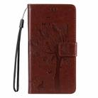 For iPhone SE 2024 Tree & Cat Embossed Pattern Flip Leather Phone Case(Coffee) - 2