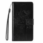 For iPhone 16e Tree & Cat Embossed Pattern Flip Leather Phone Case(Black) - 2
