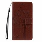 For iPhone 16 Pro Max Tree & Cat Embossed Pattern Flip Leather Phone Case(Coffee) - 2