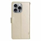 For iPhone 16 Pro Max Tree & Cat Embossed Pattern Flip Leather Phone Case(Gold) - 3