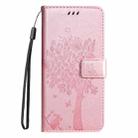 For iPhone 16 Pro Max Tree & Cat Embossed Pattern Flip Leather Phone Case(Rose Gold) - 2