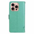 For iPhone 16 Pro Tree & Cat Embossed Pattern Flip Leather Phone Case(Green) - 3