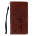 For iPhone 16 Plus Tree & Cat Embossed Pattern Flip Leather Phone Case(Coffee) - 2