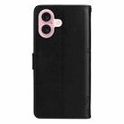 For iPhone 16 Tree & Cat Embossed Pattern Flip Leather Phone Case(Black) - 3