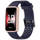 For Huawei Band 9 / 9 NFC / 8 / 8 NFC Hole Style Dual Black Buckle Silicone Watch Band(Midnight Blue) - 1