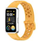 For Huawei Band 9 / 9 NFC / 8 / 8 NFC Round Hole Nail Button Silicone Watch Band(Yellow) - 1