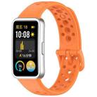 For Huawei Band 9 / 9 NFC / 8 / 8 NFC Round Hole Nail Button Silicone Watch Band(Orange) - 1