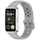 For Huawei Band 9 / 9 NFC / 8 / 8 NFC Round Hole Nail Button Silicone Watch Band(Grey) - 1