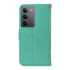 For Realme 14x 5G Global Tree & Cat Embossed Pattern Flip Leather Phone Case(Green) - 3