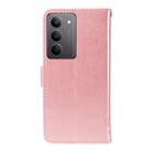 For Realme 14x 5G Global Tree & Cat Embossed Pattern Flip Leather Phone Case(Rose Gold) - 3
