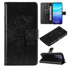 For vivo V40 SE 5G / Y100 IDN Tree & Cat Embossed Pattern Flip Leather Phone Case(Black) - 1