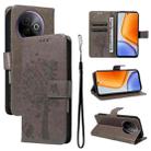 For vivo Y39 5G Global Tree & Cat Embossed Pattern Flip Leather Phone Case(Grey) - 1