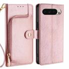 For Google Pixel 9 Zipper Bag Leather Phone Case(Rose Gold) - 1