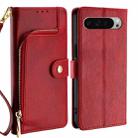 For Google Pixel 9 Pro XL Zipper Bag Leather Phone Case(Red) - 1