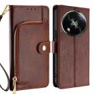 For Itel RS4 4G Zipper Bag Leather Phone Case(Brown) - 1