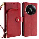 For Itel RS4 4G Zipper Bag Leather Phone Case(Red) - 1