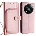 For Itel RS4 4G Zipper Bag Leather Phone Case(Rose Gold) - 1