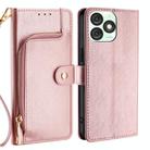 For Itel A50 4G Zipper Bag Leather Phone Case(Rose Gold) - 1