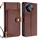 For Itel S24 4G Zipper Bag Leather Phone Case(Brown) - 1