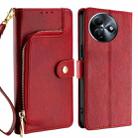 For Itel S24 4G Zipper Bag Leather Phone Case(Red) - 1