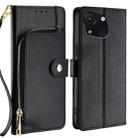 For Itel A50C 4G Zipper Bag Leather Phone Case(Black) - 1