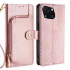 For Itel A50C 4G Zipper Bag Leather Phone Case(Rose Gold) - 1