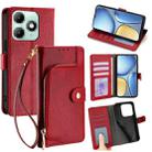 For itel A90 4G Zipper Bag Leather Phone Case(Red) - 1