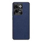 For OPPO Reno9 Cross Texture PU Leather Phone Case(Sapphire Blue) - 1