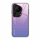 For Huawei Pura 70 Ultra Gradient Color Glass Phone Case(Pink Purple) - 1