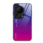 For Huawei Pura 70 Ultra Gradient Color Glass Phone Case(Purple Red) - 1