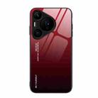 For Huawei Pura 70 Gradient Color Glass Phone Case(Red Black) - 1
