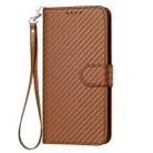 For vivo Y300 / V40 Lite 4G / 5G IDN YX0070 Carbon Fiber Buckle Leather Phone Case with Lanyard(Coffee) - 2