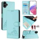 For Nothing CMF Phone 1 Cat Rat Embossed Pattern RFID Leather Phone Case with Lanyard(Mint Green) - 1