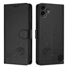 For Nothing CMF Phone 1 Cat Rat Embossed Pattern RFID Leather Phone Case with Lanyard(Black) - 2