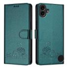 For Nothing CMF Phone 1 Cat Rat Embossed Pattern RFID Leather Phone Case with Lanyard(Peacock Green) - 2