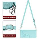 For OPPO A92S 5G Cat Rat Embossed Pattern RFID Leather Phone Case with Lanyard(Mint Green) - 3