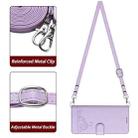 For OPPO A92S 5G Cat Rat Embossed Pattern RFID Leather Phone Case with Lanyard(Purple) - 3