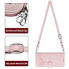 For OPPO Reno12 Global Cat Rat Embossed Pattern RFID Leather Phone Case with Lanyard(Pink) - 3