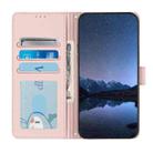 For OPPO A3 Pro 5G Global Cat Rat Embossed Pattern RFID Leather Phone Case with Lanyard(Pink) - 3