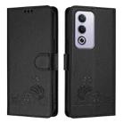 For OPPO A3 Pro 5G Global Cat Rat Embossed Pattern RFID Leather Phone Case with Lanyard(Black) - 2