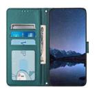 For OPPO A3 Pro 5G Global Cat Rat Embossed Pattern RFID Leather Phone Case with Lanyard(Peacock Green) - 3