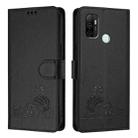 For OPPO A53s 4G / A33 2020 4G Cat Rat Embossed Pattern RFID Leather Phone Case with Lanyard(Black) - 2