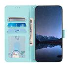 For OPPO A11s 4G Cat Rat Embossed Pattern RFID Leather Phone Case with Lanyard(Mint Green) - 3